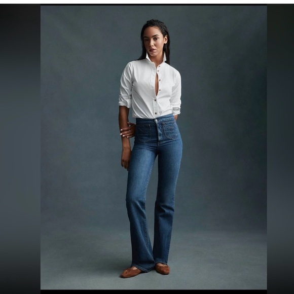 NWT Veronica Beard | Crosbie Slim Wide-Leg Jeans - Sz.28 - Picture 4 of 9